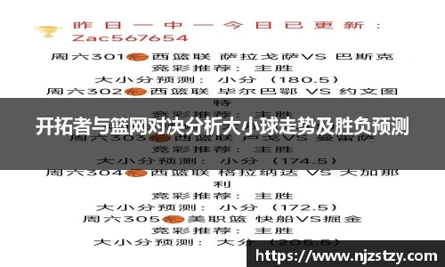 开拓者与篮网对决分析大小球走势及胜负预测